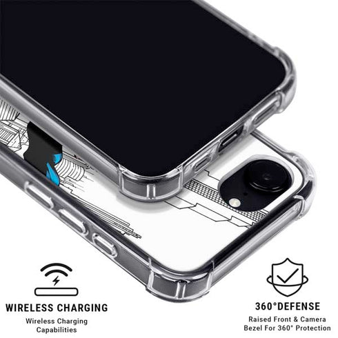 DC Comics Superman Super Speed Flying Over City iPhone 16e MagSafe Case