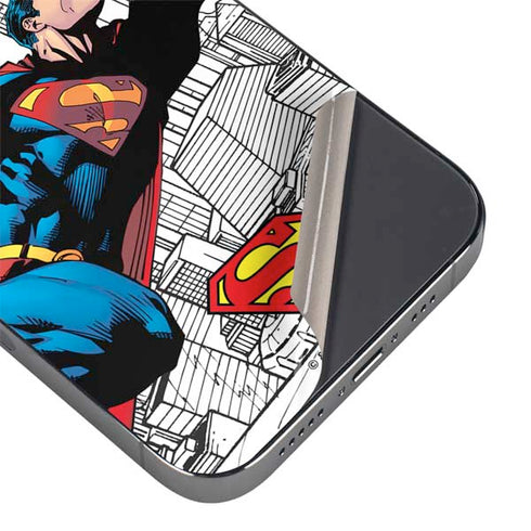 DC Comics Superman Super Speed Flying Over City iPhone 16e Skin