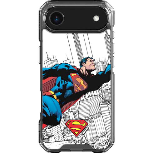DC Comics Superman Super Speed Flying Over City iPhone 17 Air Clear Case