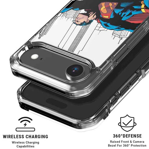 DC Comics Superman Super Speed Flying Over City iPhone 17 Air Clear Case