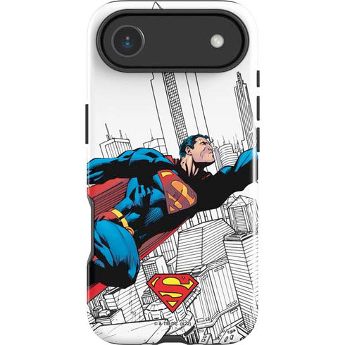 DC Comics Superman Super Speed Flying Over City iPhone 17 Air Impact Case