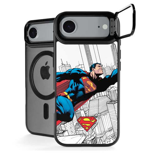 DC Comics Superman Super Speed Flying Over City iPhone 17 Air Kickstand Case