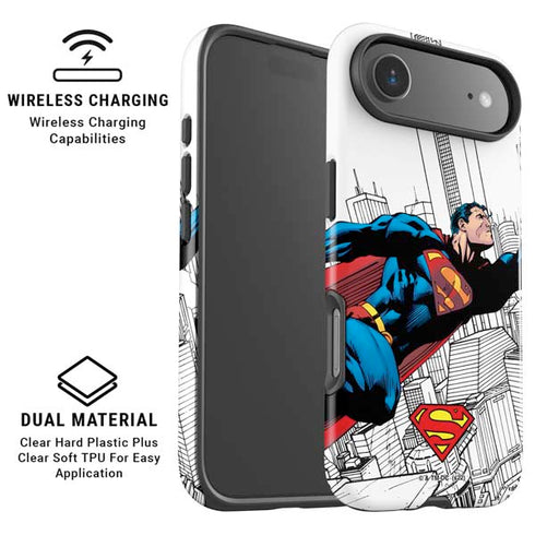 DC Comics Superman Super Speed Flying Over City iPhone 17 Air Magsafe Impact Case