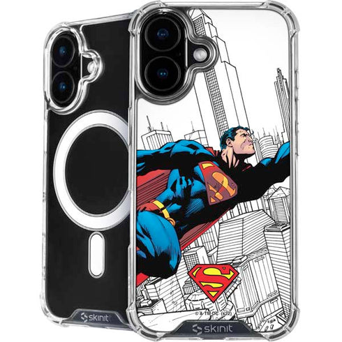 DC Comics Superman Super Speed Flying Over City iPhone 17 MagSafe Case