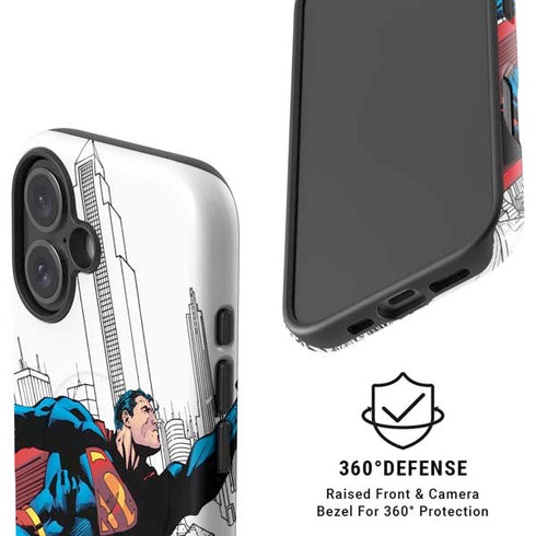 DC Comics Superman Super Speed Flying Over City iPhone 17 Magsafe Impact Case