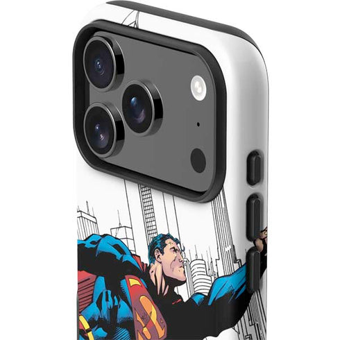 DC Comics Superman Super Speed Flying Over City iPhone 17 Pro Impact Case