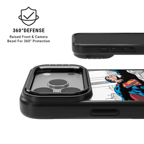 DC Comics Superman Super Speed Flying Over City iPhone 17 Pro Kickstand Case