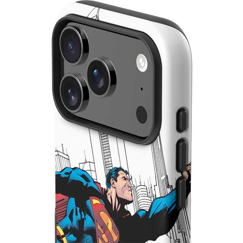 DC Comics Superman Super Speed Flying Over City iPhone 17 Pro Max Impact Case