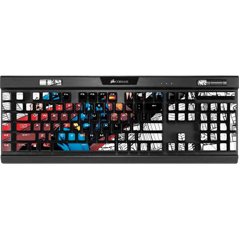 DC Comics Superman Super Speed Flying Over City K95 RGB PLATINUM Mechanical Gaming Keyboard Skin