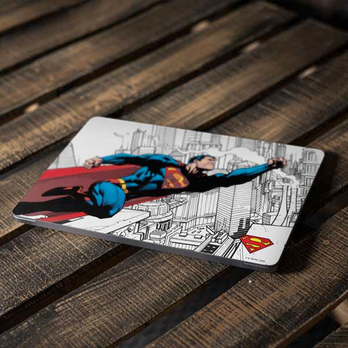 DC Comics Superman Super Speed Flying Over City Apple MacBook Air Skin