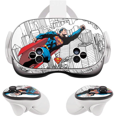 DC Comics Superman Super Speed Flying Over City Meta Quest 3S Skin
