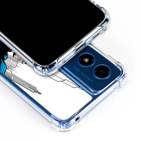 DC Comics Superman Super Speed Flying Over City Moto G Play 4G (2024) Clear Case