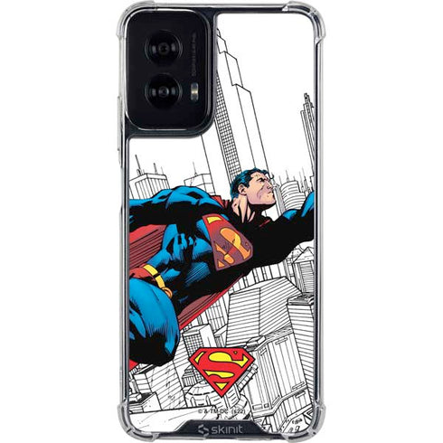 DC Comics Superman Super Speed Flying Over City Moto G Power 5G (2024) Clear Case