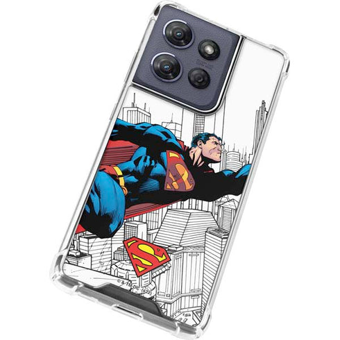 DC Comics Superman Super Speed Flying Over City Moto G Stylus 5G (2025) Clear Case