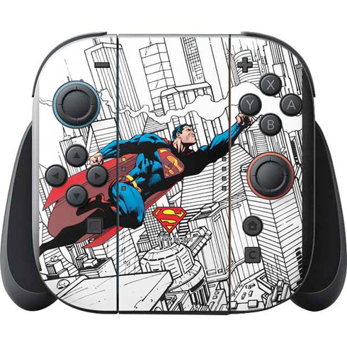 DC Comics Superman Super Speed Flying Over City Nintendo Switch 2 (2025) with Joy-Con Skin