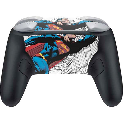 DC Comics Superman Super Speed Flying Over City Nintendo Switch 2 (2025) Pro Controller Skin