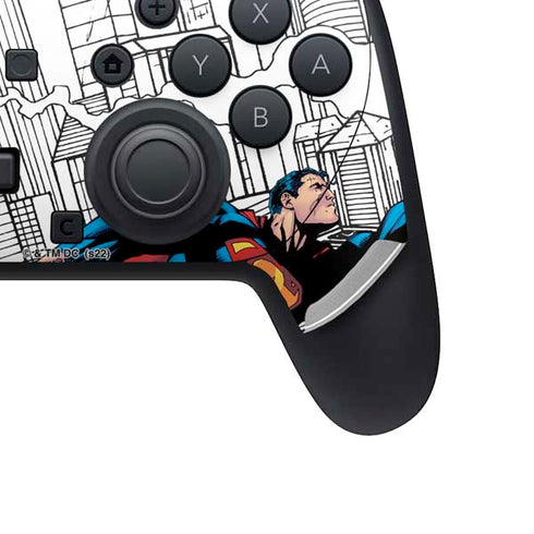 DC Comics Superman Super Speed Flying Over City Nintendo Switch 2 (2025) Pro Controller Skin