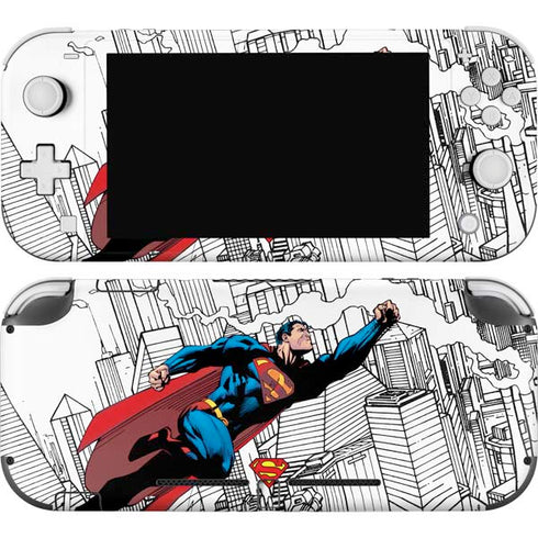 DC Comics Superman Super Speed Flying Over City Nintendo Skins