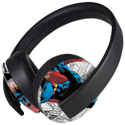 DC Comics Superman Super Speed Flying Over City PlayStation 4 Gold Wireless Headset Skin