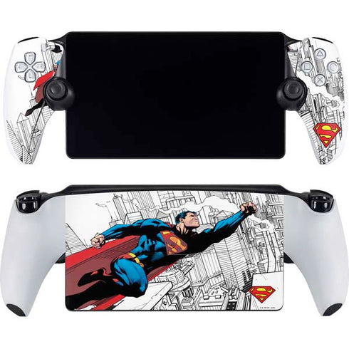 DC Comics Superman Super Speed Flying Over City PlayStation Portal Remote Player Skin