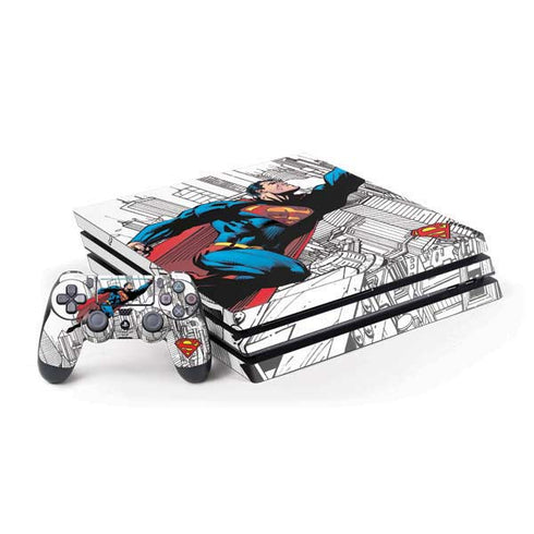 DC Comics Superman Super Speed Flying Over City PlayStation PS4 Skins