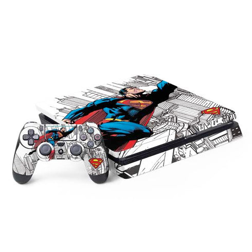 DC Comics Superman Super Speed Flying Over City PlayStation PS4 Skins