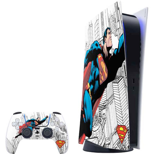 DC Comics Superman Super Speed Flying Over City PlayStation PS5 Skins