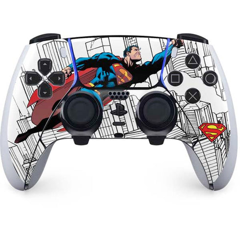 DC Comics Superman Super Speed Flying Over City PS5 DualSense Edge Pro Controller Skin