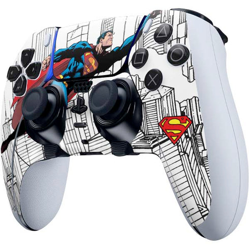 DC Comics Superman Super Speed Flying Over City PS5 DualSense Edge Pro Controller Skin