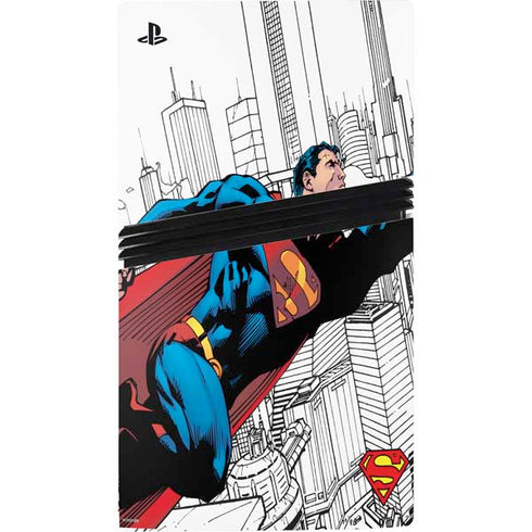 DC Comics Superman Super Speed Flying Over City PS5 Pro Disk Bundle Skin
