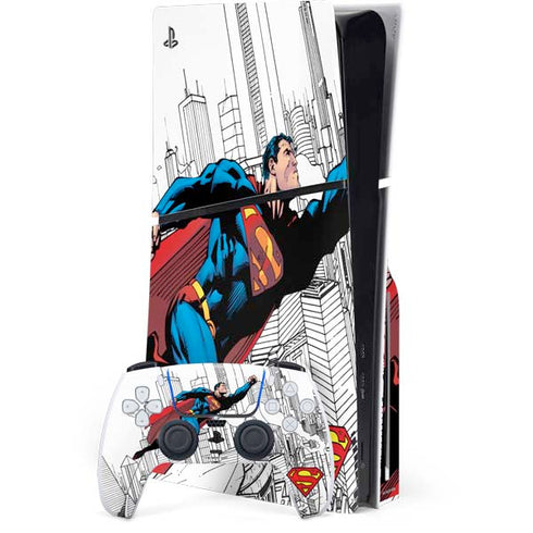 DC Comics Superman Super Speed Flying Over City PlayStation PS5 Skins