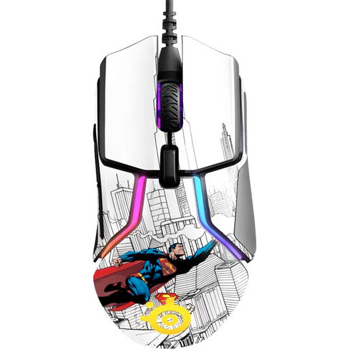 DC Comics Superman Super Speed Flying Over City SteelSeries Rival 600 Gaming Mouse Skin