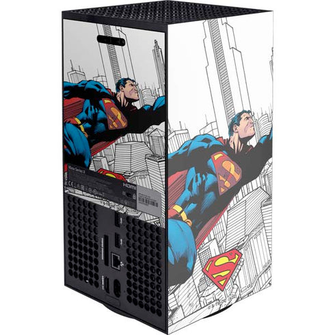 DC Comics Superman Super Speed Flying Over City XBox Series X Digital Edition Console Skin