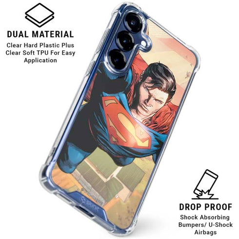 DC Comics Superman Flying Pose Action Comics #957 Art by Patch Zircher Galaxy S25 Plus Clear Case