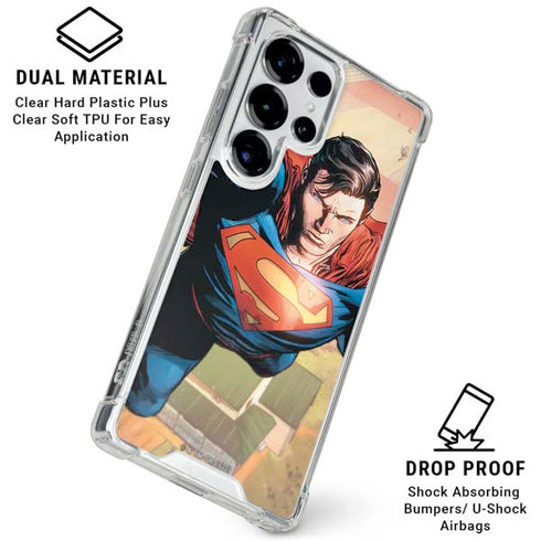 DC Comics Superman Flying Pose Action Comics #957 Art by Patch Zircher Galaxy S25 Ultra Clear Case