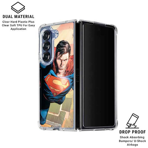DC Comics Superman Flying Pose Action Comics #957 Art by Patch Zircher Galaxy Z Fold6 Clear Case
