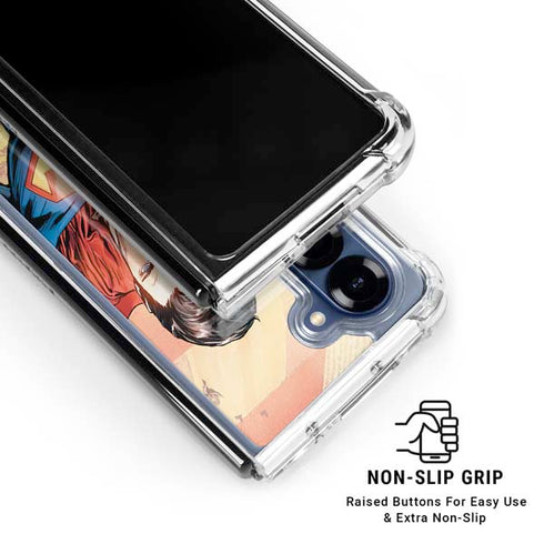 DC Comics Superman Flying Pose Action Comics #957 Art by Patch Zircher Galaxy Z Fold6 Clear Case