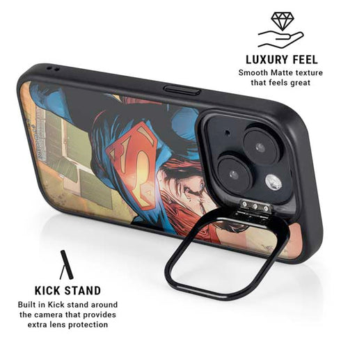 DC Comics Superman Flying Pose Action Comics #957 Art by Patch Zircher iPhone 14 Plus Kickstand Case