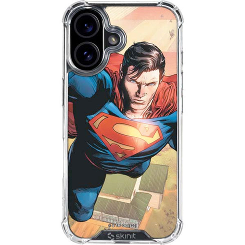 DC Comics Superman Flying Pose Action Comics #957 Art by Patch Zircher iPhone 16 Clear Case
