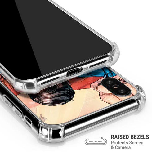 DC Comics Superman Flying Pose Action Comics #957 Art by Patch Zircher iPhone X/XS Clear Case