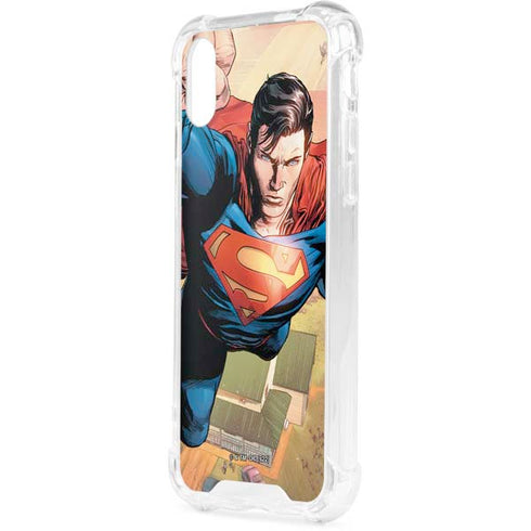 DC Comics Superman Flying Pose Action Comics #957 Art by Patch Zircher iPhone XS Clear Case