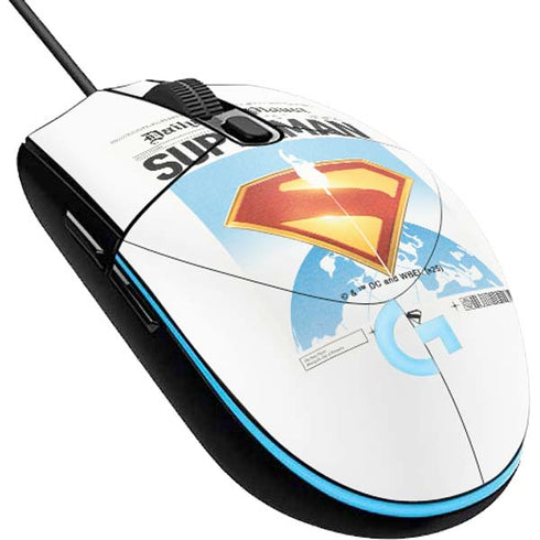 Superman 2025 Daily Planet Superman Cover G203 Prodigy RGB Wired Gaming Mouse Skin