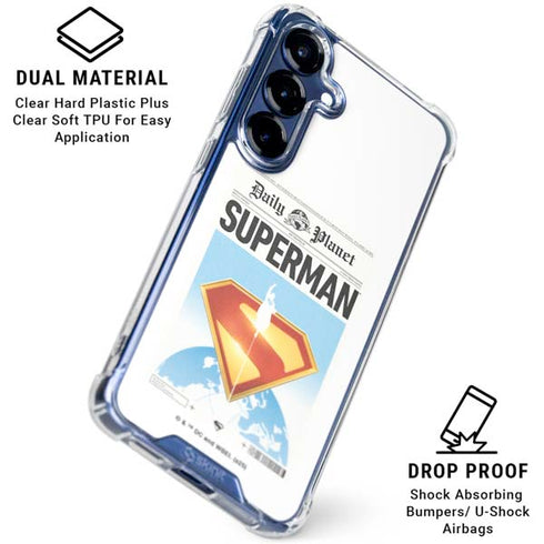 Superman 2025 Daily Planet Superman Cover Galaxy S25 Clear Case