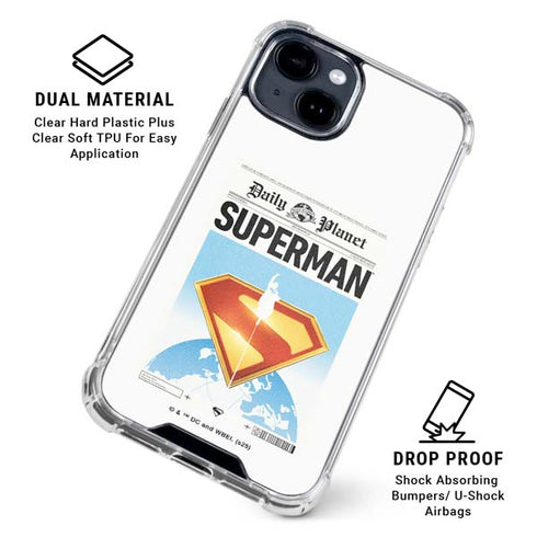 Superman 2025 Daily Planet Superman Cover iPhone 14 Plus Clear Case