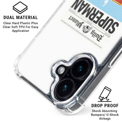 Superman 2025 Daily Planet Superman Cover iPhone 16 Clear Case