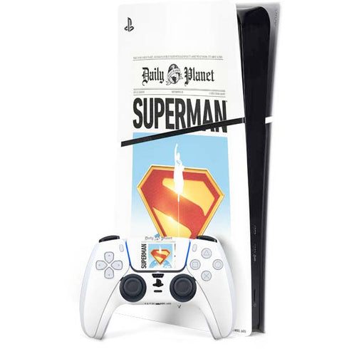 Superman 2025 Daily Planet Superman Cover PS5 Slim Digital Edition Bundle Skin