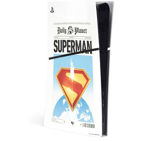 Superman 2025 Daily Planet Superman Cover PS5 Slim Digital Edition Console Skin