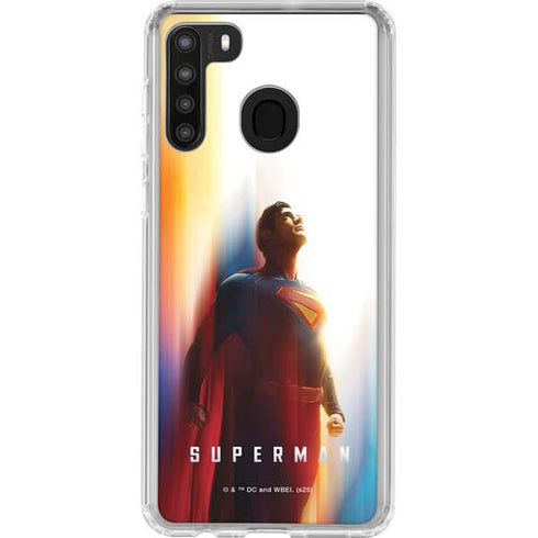 Superman 2025 Man of Steel Ascension Heroic Glow Galaxy A21 Clear Case