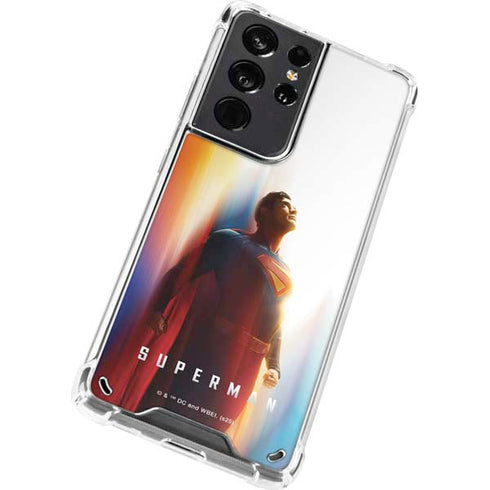 Superman 2025 Man of Steel Ascension Heroic Glow Galaxy S21 Ultra 5G Clear Case