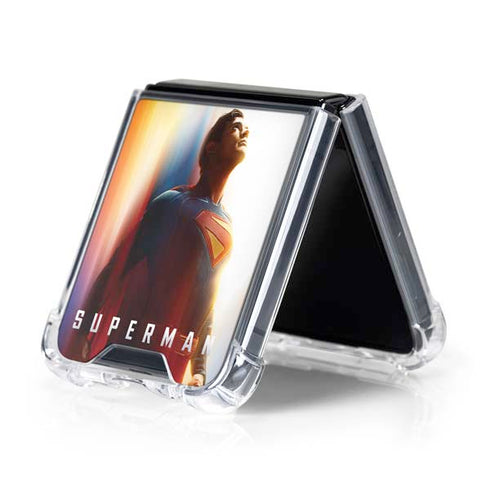 Superman 2025 Man of Steel Ascension Heroic Glow Galaxy Z Flip5 5G Clear Case